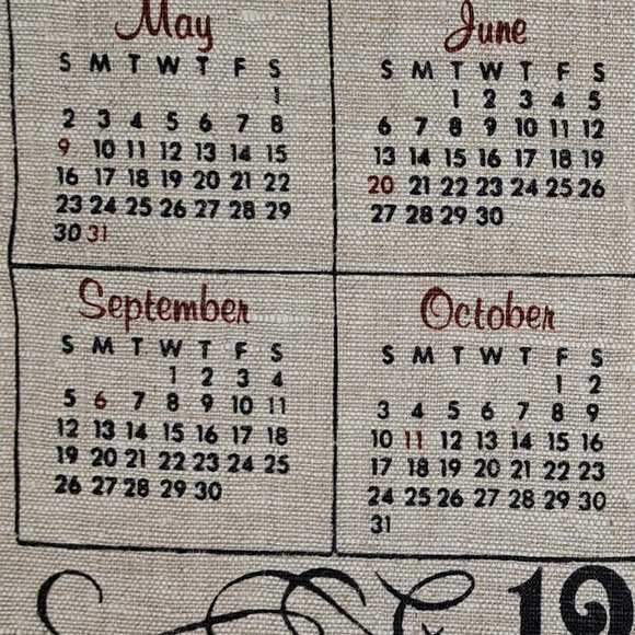 Vintage 1982 Linen Calendar Country Farm in Winter Scene - Picture 10 of 16